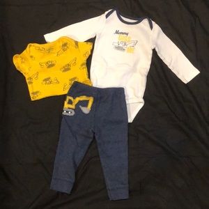 Carter’s 3 piece construction outfit 12 months